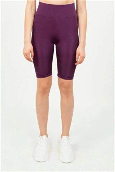 ARESMODA المرأة البرقوق الأرجواني عالية الخصر الدراج السائق السراويل القصيرة الجوارب