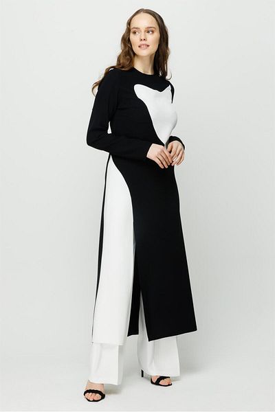 Esswaap Color Transitional Slit Detailed Trousers Set Ecru