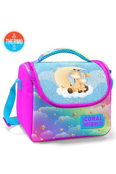Coral High Παιδικό μπλε ροζ καμηλοπάρδαλη με μοτίβο Thermo Lunch Box 11861
