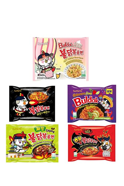 samyang buldak Buldak Ramen 5 Flavor Combo (creamy carbonara+ 2X spicy + Jjaj...