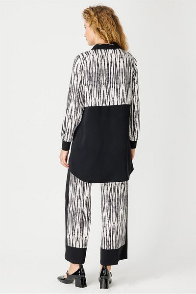 Esswaap Black Tunic and Trousers Set - Custom Pattern Printed and Zippered