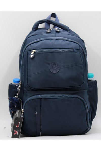 Bevitton Special Water Repellent Fabric Navy Blue Unisex School Backpack A3162