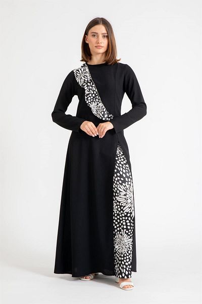 Esswaap Slit Ruffle Detailed Stylish Trousers Set Black