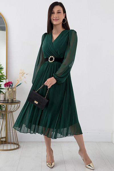 PULLIMM Rochie din șifon cu fustă plisată GRS3314