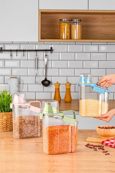 SepetçiBaba Green 2000ml Food and Detergent Container - Practical Storage - Krc-684