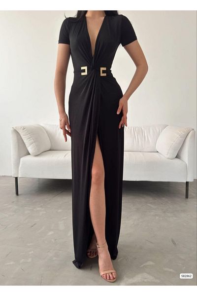 Mekafashion Βραδινό φόρεμα 582862 - Οκτώβριος Λεπτομέρεια μέσης