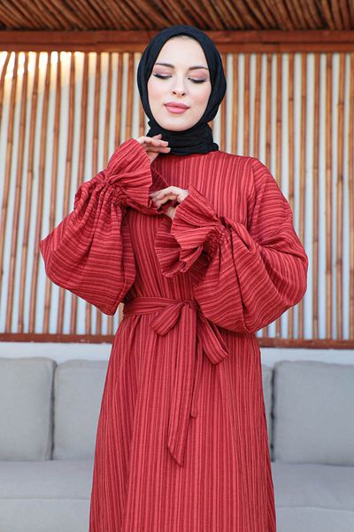KADEEM Rochie oversize cu maneci cu volane - tesatura Lara