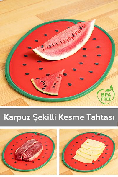Meleni Home Fruit, Vegetable, Cutting Chopping Board, Fruit Shaped Cutting Board, Flexible Cutting Board-Watermelon Motif