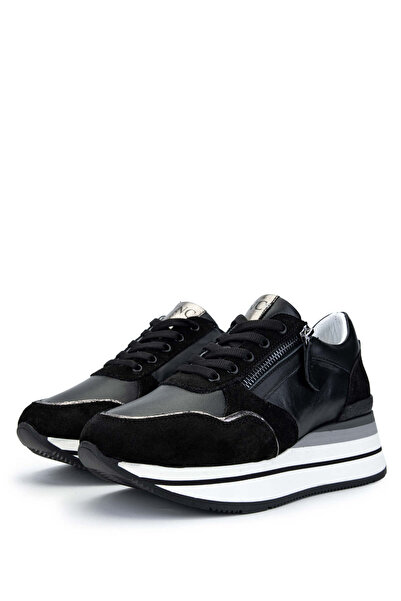Tamer Tanca Kadın Hakiki Deri Siyah Sneakers & Spor Ayakkabı