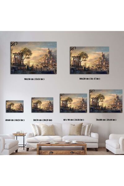 TrendCanvasArt İstanbul Manzarası Kanvas Tablo, Dekoratif Asmaya Hazır Duvar Resmi