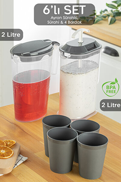 Meleni Home 6 Parça Sürahi-Bardak Seti, 6'lı Piknik,Kamp Seti , Sürahi Bardak...