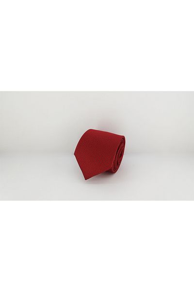 Elegante Cravatte Red Color Oxford Dobby Pattern Tie and Pocket Handkerchief