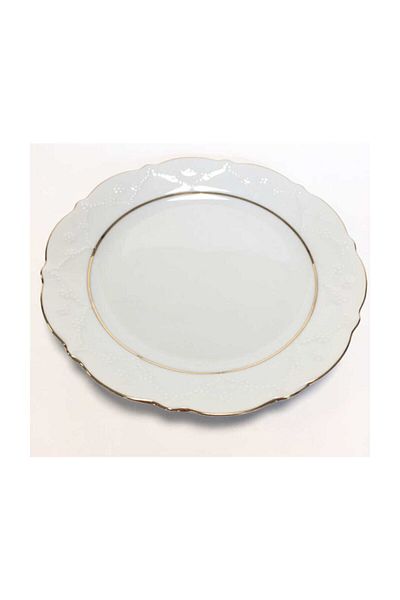 Porland Queen Gold Gilded 21cm Flat Cake Plate Set of 6