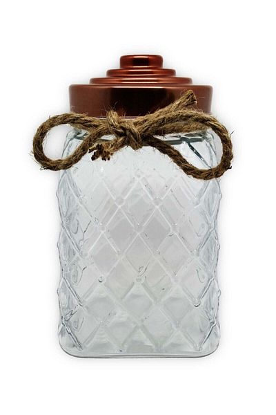 Muhtelif Large Glass Jar with Copper Lid