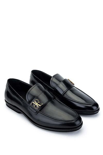 FABI Genuine Leather Black Men's Loafer Shoes