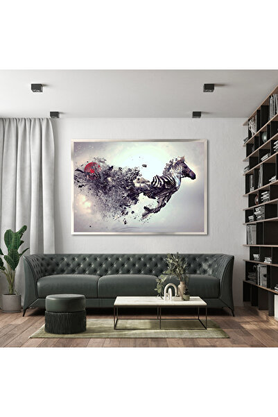 TrendCanvasArt Koşan At Dekoratif Kanvas Tablo,Salon Hayvan Resmi