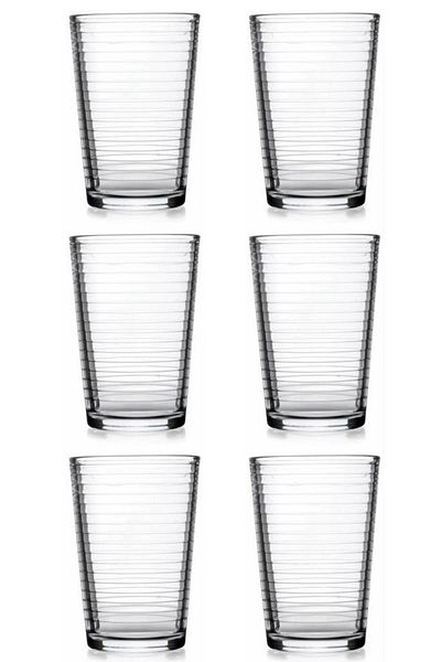 Paşabahçe 1105041 G4U 6-Line Glass Water Cup Set 215cc
