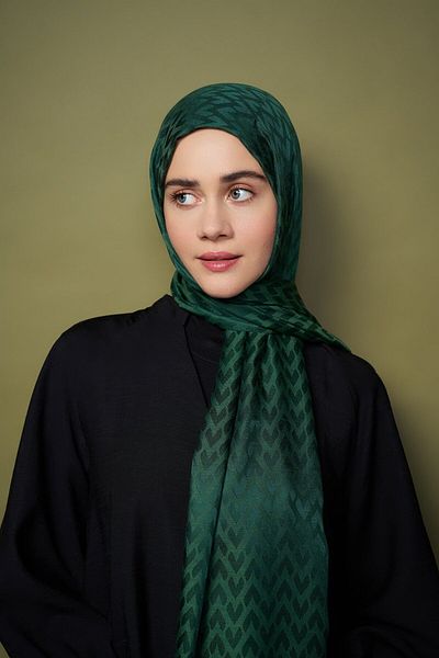 Modakaşmir Jacquard Silky Series - Heart Patterned Shawl