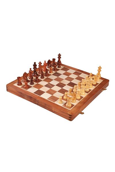 Yeni Satranç 10'' Wooden Magnetic Chess Set - 26x26cm