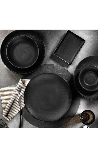 Kütahya Porselen Nano Cream 894006 - Set with Cake Plate and Ustensiliy