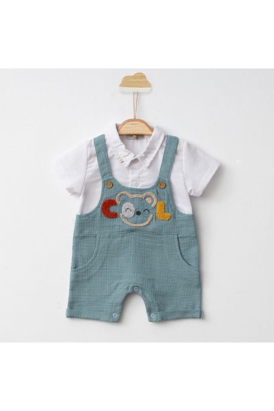 ADABEBEK Cool Written Süzene Shirt Salopet Set 7667