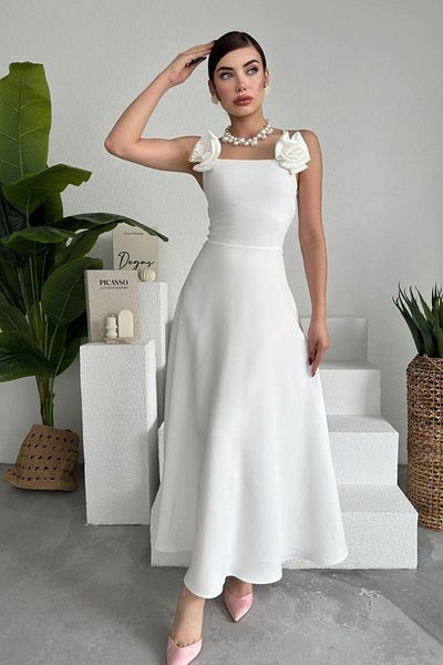 lovebox Dámský límeček Atlas Fabric bez ramínek Růžový doplněk Design Strappy Bílé Maxi večerní šaty 258