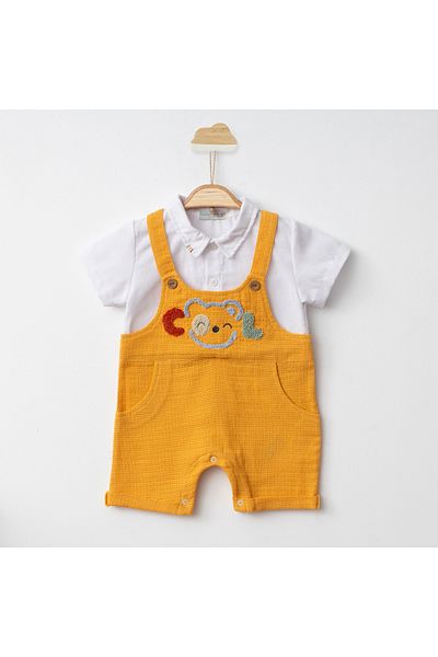 ADABEBEK Cool Written Süzene Shirt Salopet Set 7667