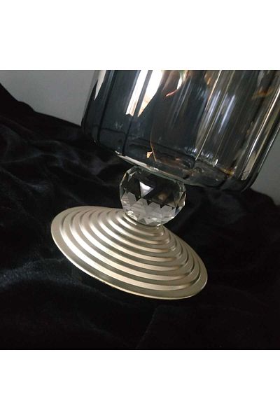 HİLALKRİSTAL Smoked Glass Dragee - Turkish Delight and Cookie Holder