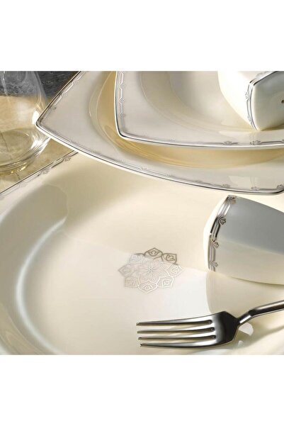 Kütahya Porselen Bone Mare 62 Parça 1139720 Desenli Yemek Takımı