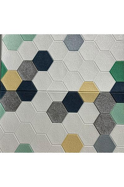 Renkli Duvarlar 70x70cm 1 buc. Model autoadeziv în fagure pentru creșă, cameră pentru copii, hol, birou, panou de hârtie de perete Nw153