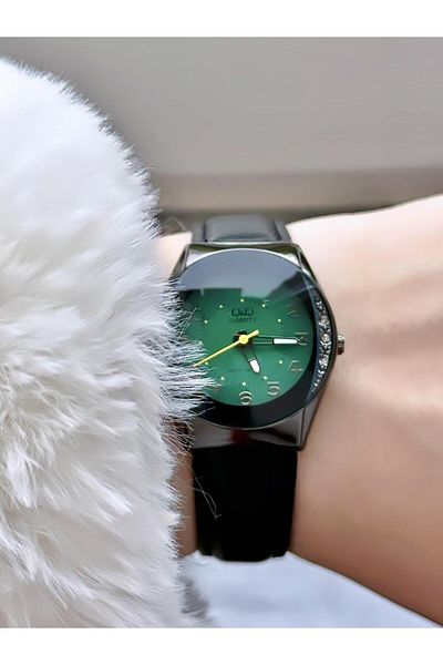 Q&Q Women's Leather Cord Wristwatch
