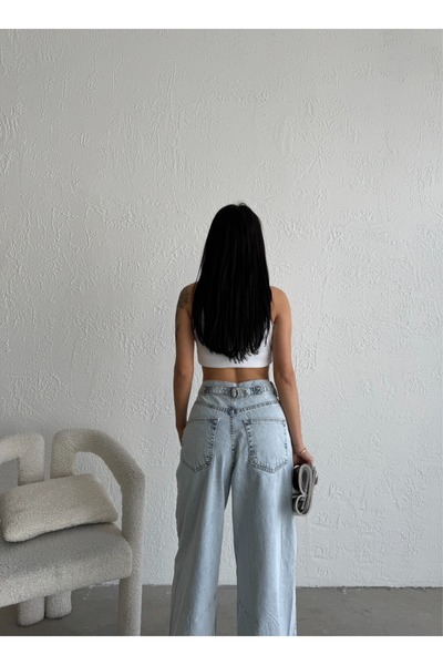 DENİKK TREND UNISEX LOOSE FIT SNOW WASH BAGGY JEAN PANT-TREND UNISEX LOOSE FIT SNOW WASH BAGGY JEAN PA