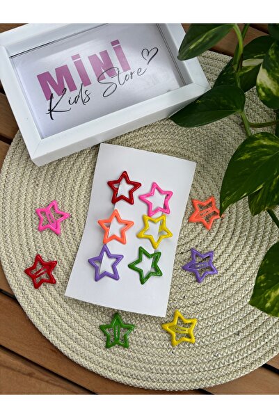 minikidsstore 6’lı Renkli Yıldızlı Çıt Çıt Toka Seti