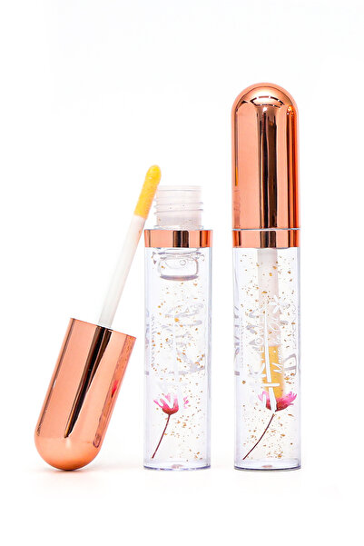 Roesıa Rose Cosmetics Rose Çiçekli Simli Dudak Parlatıcı & Sihirli Ruj - Magic Lip Oil
