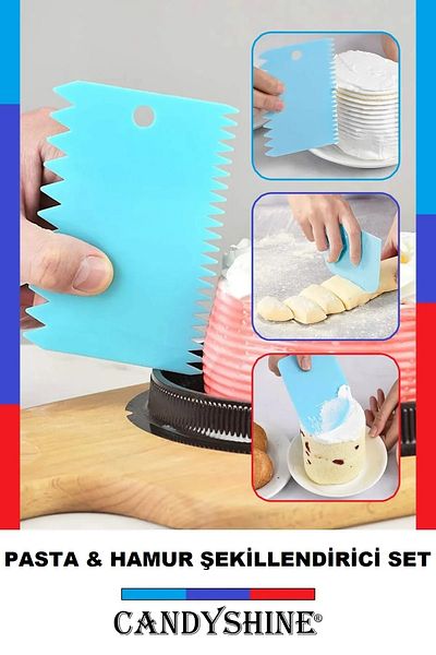 CandyShine Set of 3 Dough Cutter Scraper