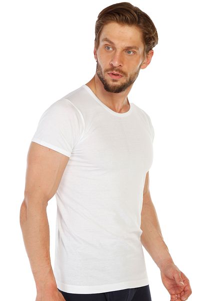 TOLIN Pack of 6 100% Cotton White O Neck Men's Single Jersey Undershirt 314