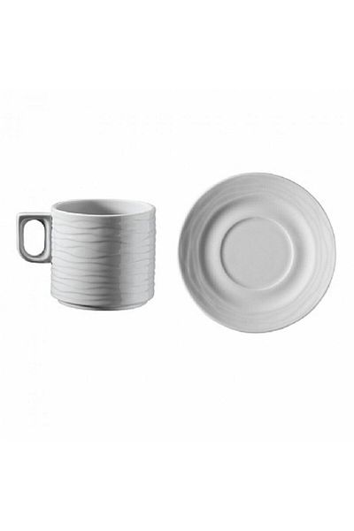 Kütahya Porselen Sea Wawe Coffee Cup and Saucer Set of 6