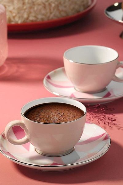 Kütahya Porselen Zeugma 4 Piece Coffee Cup Set for 2 People