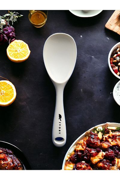 Multiamo Hard Tip Heat Resistant Fireproof Non-Stick Silicone 22 Cm Spoon