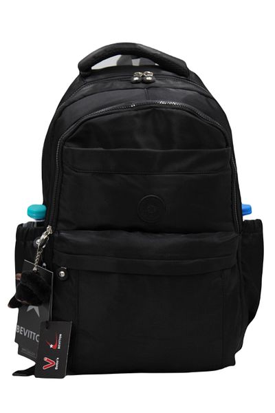 Bevitton Custom Water Repellent Fabric Black Unisex School Backpack A3172