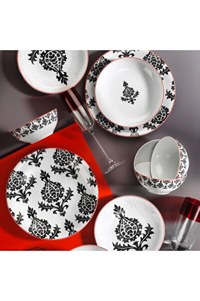 Kütahya Porselen Zeugma 24 Parça Yem Seti Bd 10733/siyah