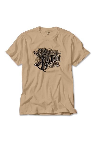 Z zepplin Harley Chopper Genuine Motorcycle Cream T-Shirt