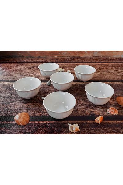 COOKCASE 6-Piece Ceramic Bowl Straight Striped