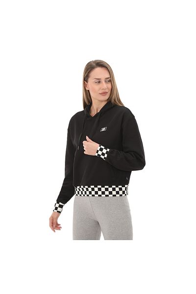 Vans 000GJ2BLK1-R Vans Boom Boom Check Crop Women's Black Sweatshirt