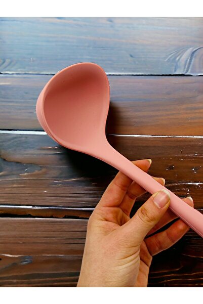 Multiamo Hard Tip Heat Resistant Fireproof Non-Stick Silicone 28 Cm Ladle 1 Piece / Four Color Options