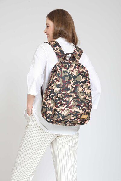 Street Bag Unisex Askeri Kamuflaj Desenli Su Geçirmez Sırt Çantası Günlük Okul Seyahat Kamp Kullanım