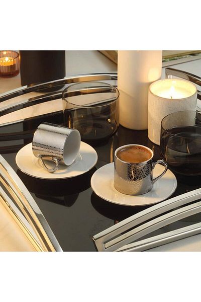 Kütahya Porselen Porcelain Ru04kt540p10916 Ruya 2-Person 4-Piece Coffee Cup