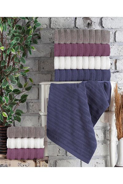 Altınbaşak Jacquard Set of 4 50x90 Hand Towels Monna ASORTİ
