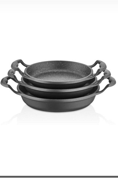 COOKCASE Granite Casting 3 Piece Pan Set 18+20+22 cm