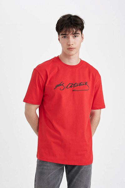 DeFacto Tricou roșu pentru bărbați - C5826AX/RD172